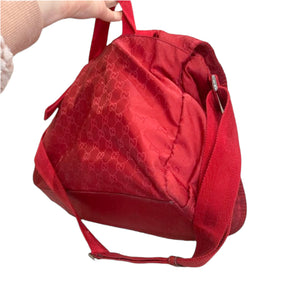 Nylon GG Guccissima Diaper Bag Red SHW