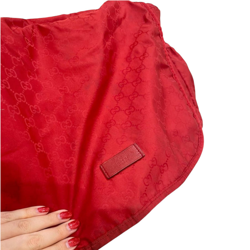 Nylon GG Guccissima Diaper Bag Red SHW