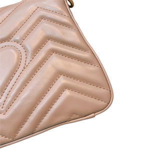 GG Marmont Top Handle Small Leather Beige GHW
