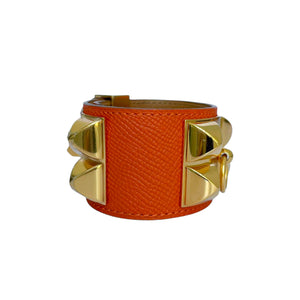 Collier De Chien CDC Orange Poppy Epsom Leather GHW
