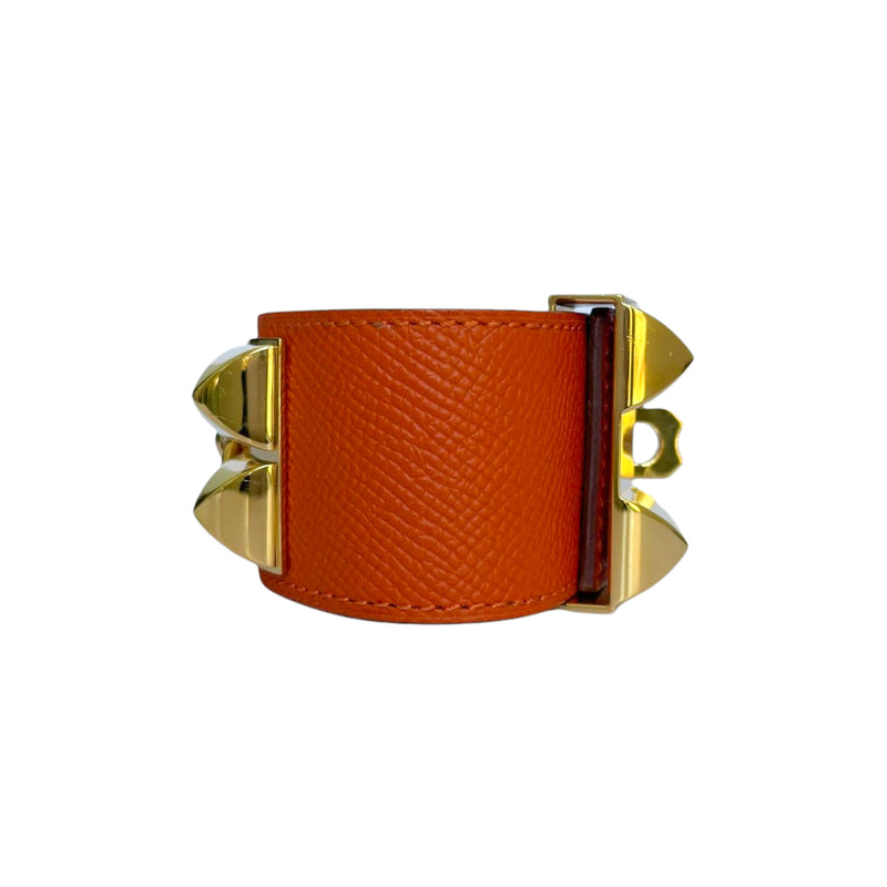 Collier De Chien CDC Orange Poppy Epsom Leather GHW