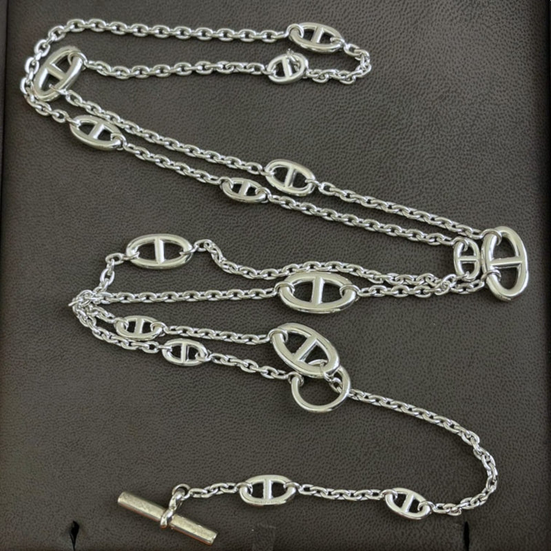 Farandole Long Necklace Silver