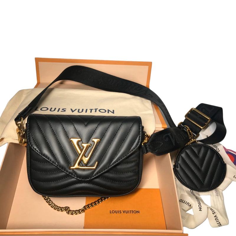 LOUIS VUITTON Calfskin New Wave Multi Pochette Black 1274406