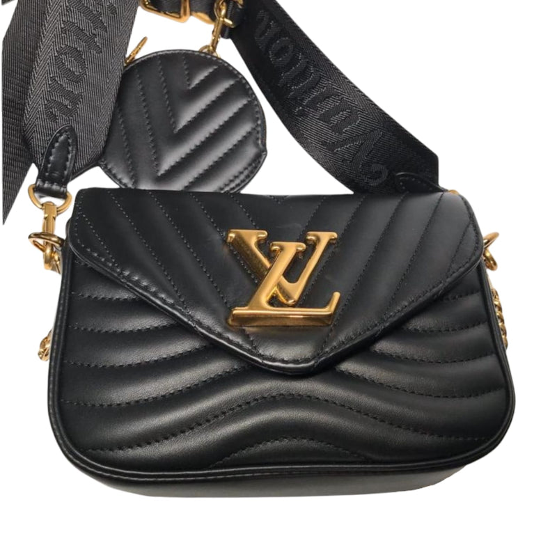 Louis Vuitton LV New Wave Chain Bag Quilted Black in Cowhide Leather with  Gold-tone - US