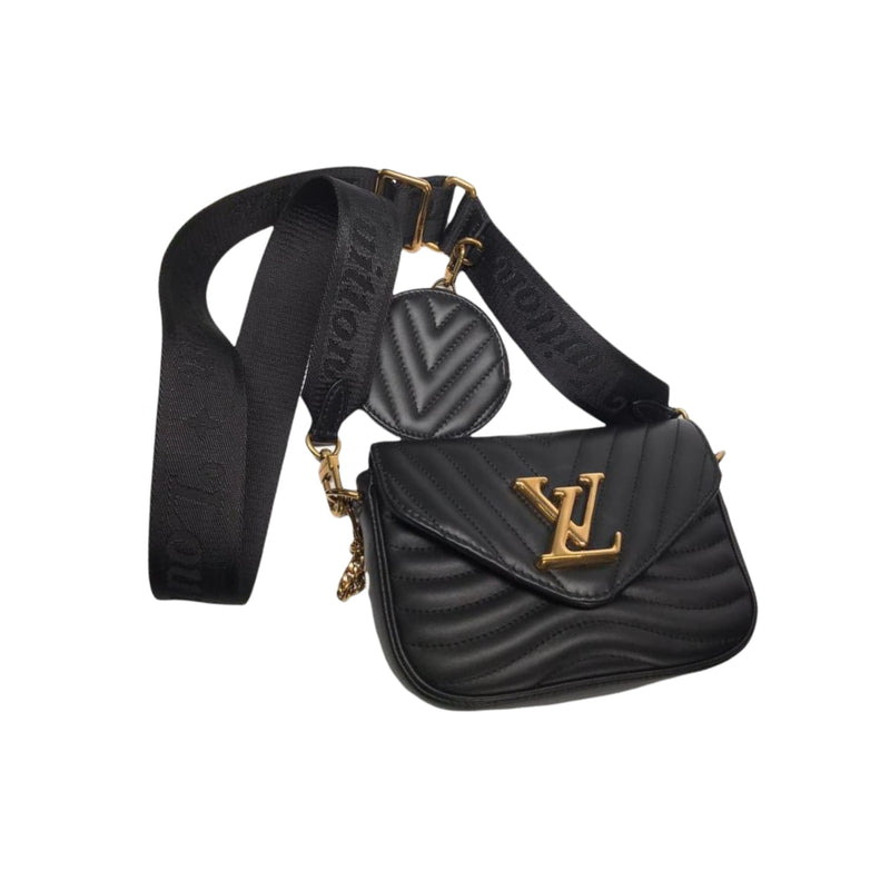 LOUIS VUITTON New Wave PM Quilted Leather Chain Crossbody Bag Rose Blo