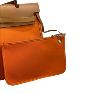 Herbag Zip 31 Orange Canvas and Tan Leather PHW