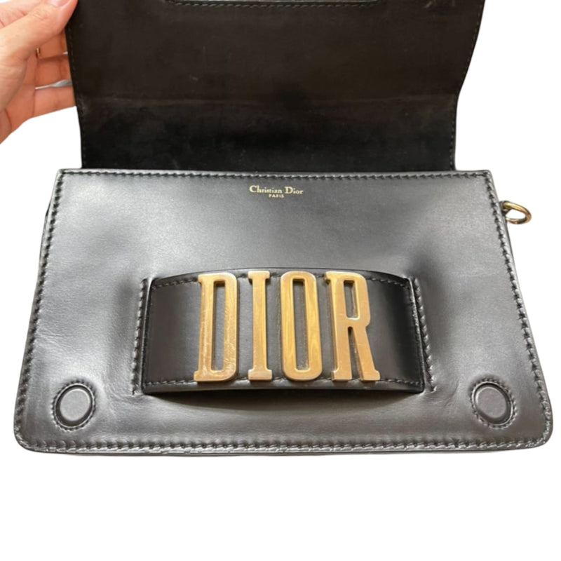 J'adior Flap Leather Black GHW