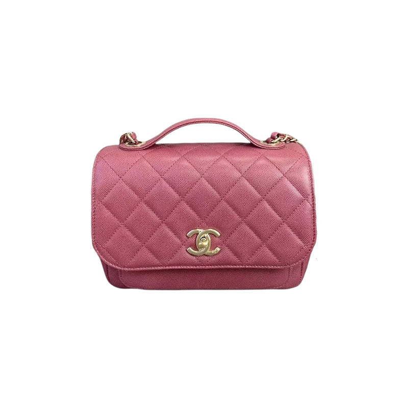 Business Affinity Flap Caviar Pink GHW