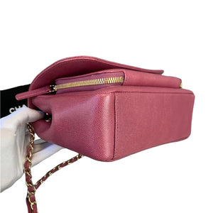 Business Affinity Flap Caviar Pink GHW