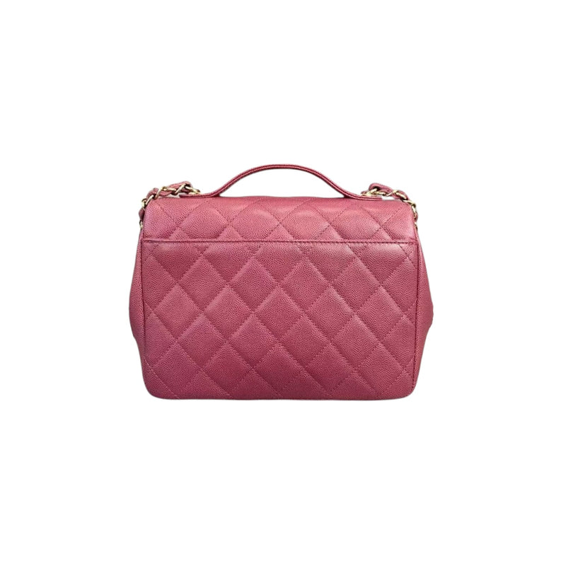 Business Affinity Flap Caviar Pink GHW