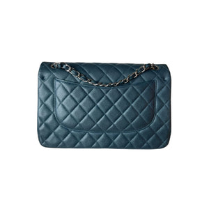 Classic Flap Jumbo Caviar Blue SHW
