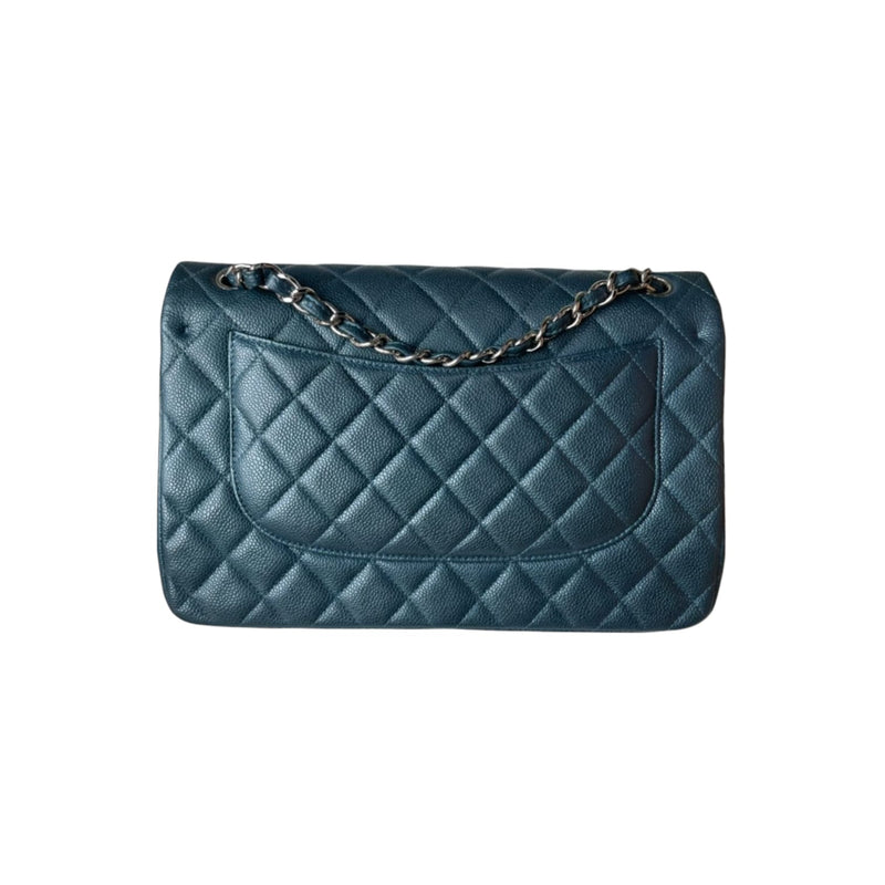 Classic Flap Jumbo Caviar Blue SHW