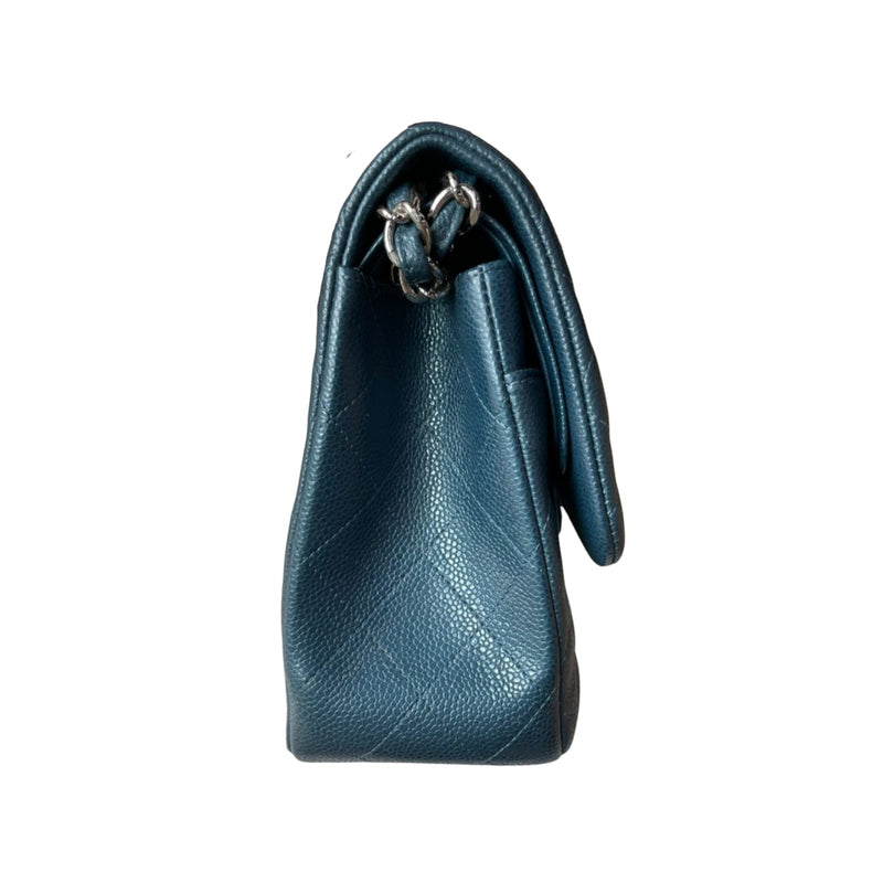 Classic Flap Jumbo Caviar Blue SHW