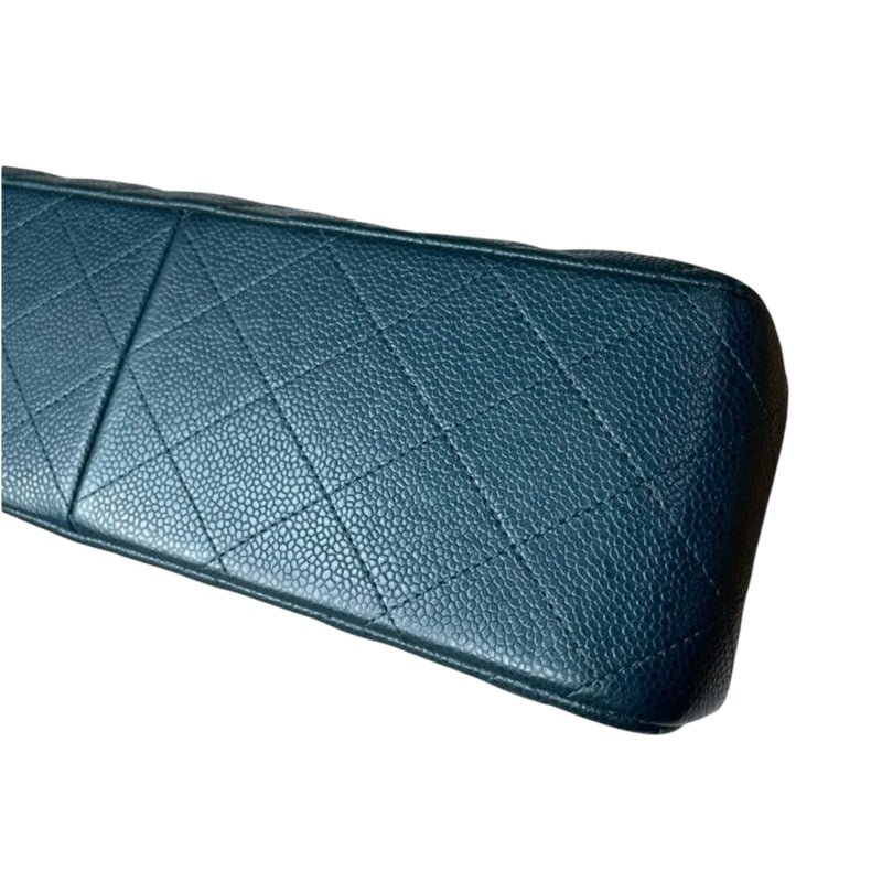 Classic Flap Jumbo Caviar Blue SHW