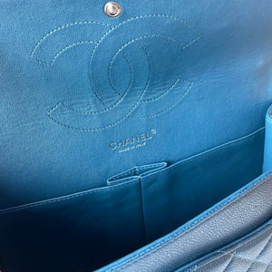 Classic Flap Jumbo Caviar Blue SHW