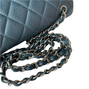 Classic Flap Jumbo Caviar Blue SHW