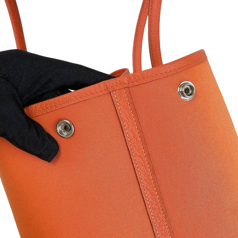 Hermes Garden Party Bag Canvas In Orange