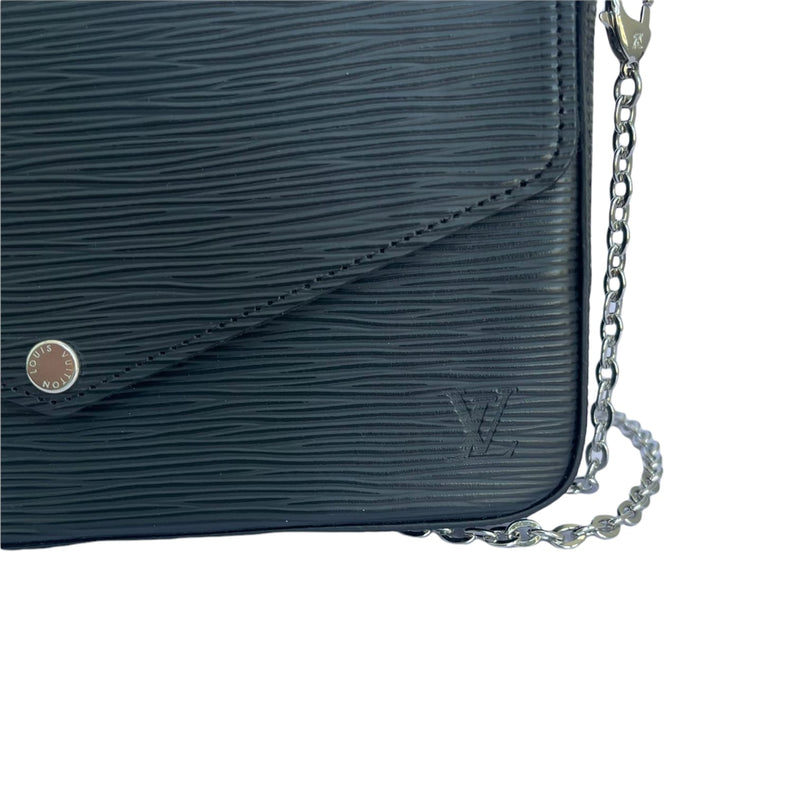 Louis Vuitton Red FELICIE POCHETTE Epi Leather Silver Chain Pouch WOC  Shoulder