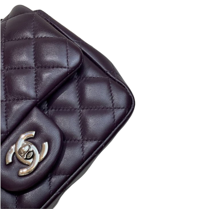 Chanel Small Classic Double Flap Bag Purple Lambskin Light Gold Hardware