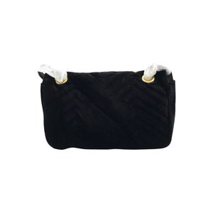 Small GG Marmont Matelassé Velvet Black GHW