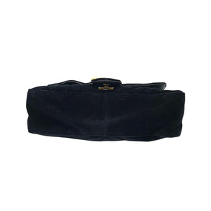 Small GG Marmont Matelassé Velvet Black GHW