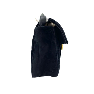 Small GG Marmont Matelassé Velvet Black GHW