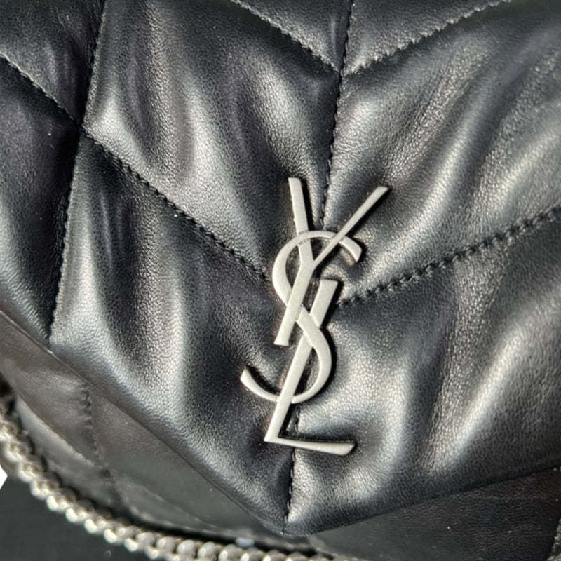 Mini Puffer Bag in Quilted Lambskin Noir SHW