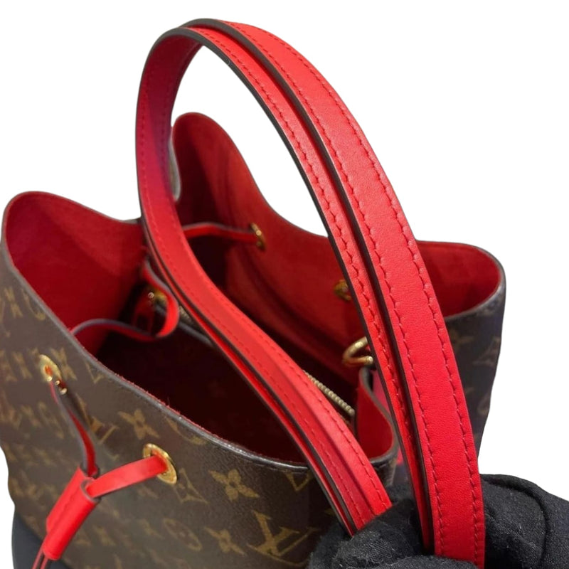 Louis Vuitton Monogram Neonoe Mm Coquelicot Red Coated Canvas Hobo