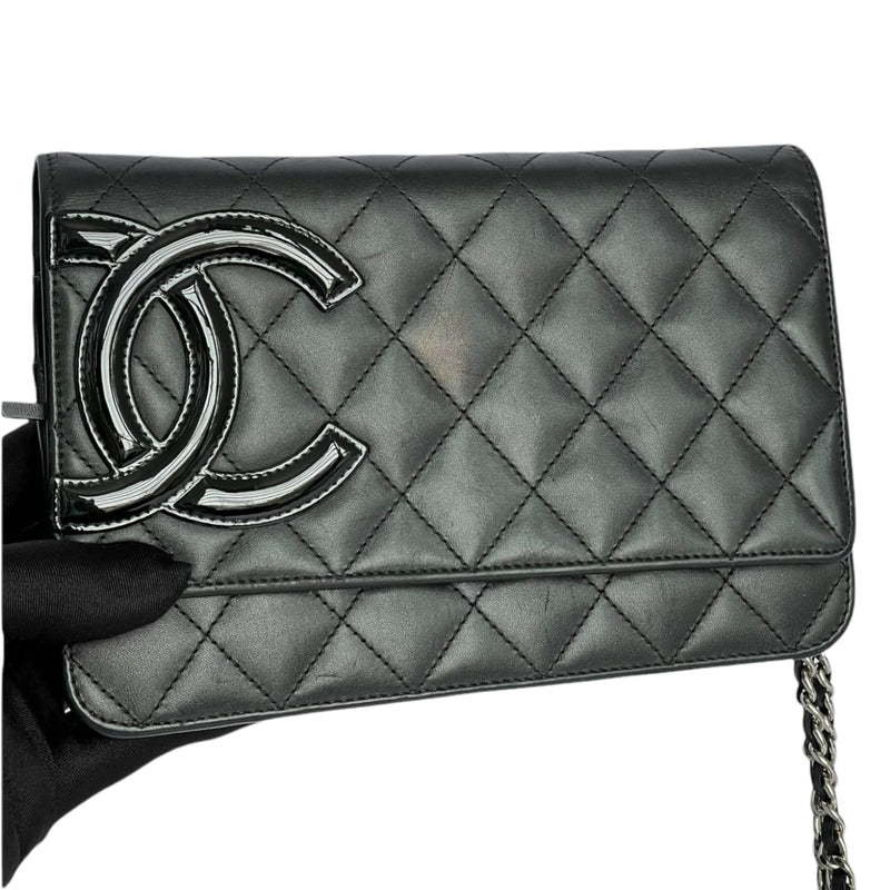 Wallet on Chain Quilted Lambskin Black SHW