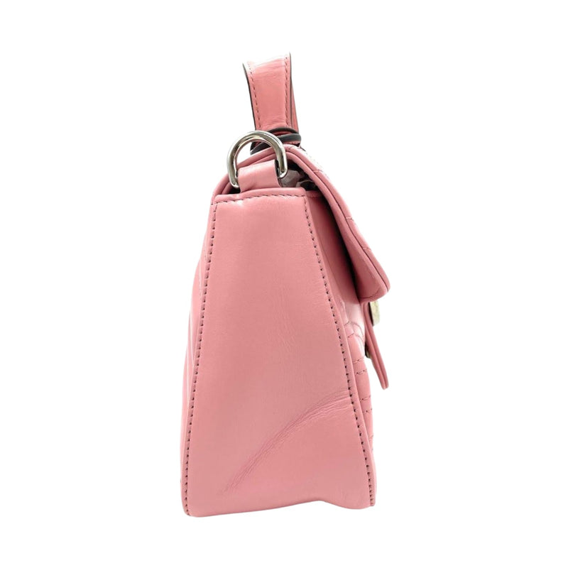 Mini GG Marmont Matelasse Chevron Top Handle Pink SHW