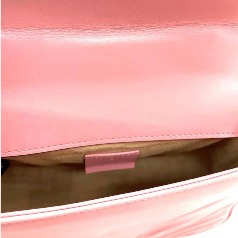 Mini GG Marmont Matelasse Chevron Top Handle Pink SHW