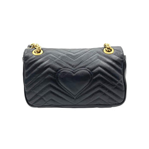 Small Marmont Matelassé Leather Black GHW
