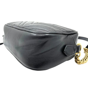Small Marmont Leather Camera Black GHW