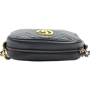 Small Marmont Leather Camera Black GHW