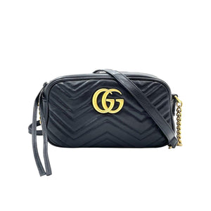 Small Marmont Leather Camera Black GHW