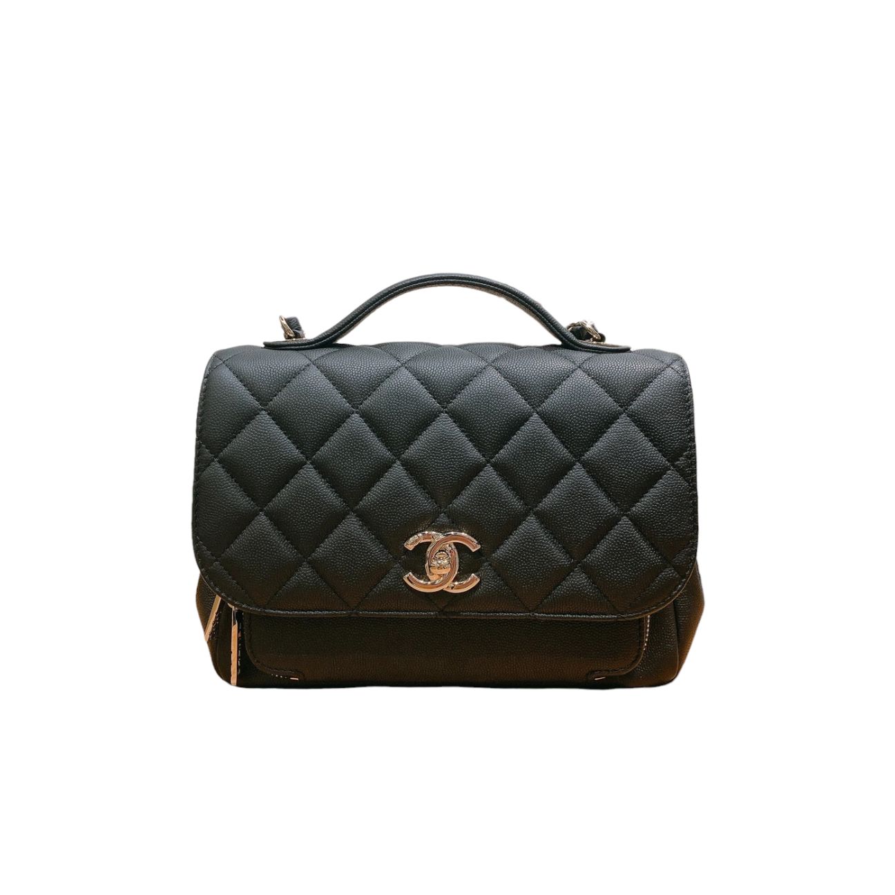CHANEL Caviar Quilted Small Business Affinity Flap Green, FASHIONPHILE