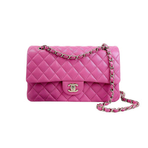 Medium Classic Double Flap Caviar Pink GHW