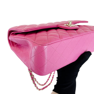 Medium Classic Double Flap Caviar Pink GHW