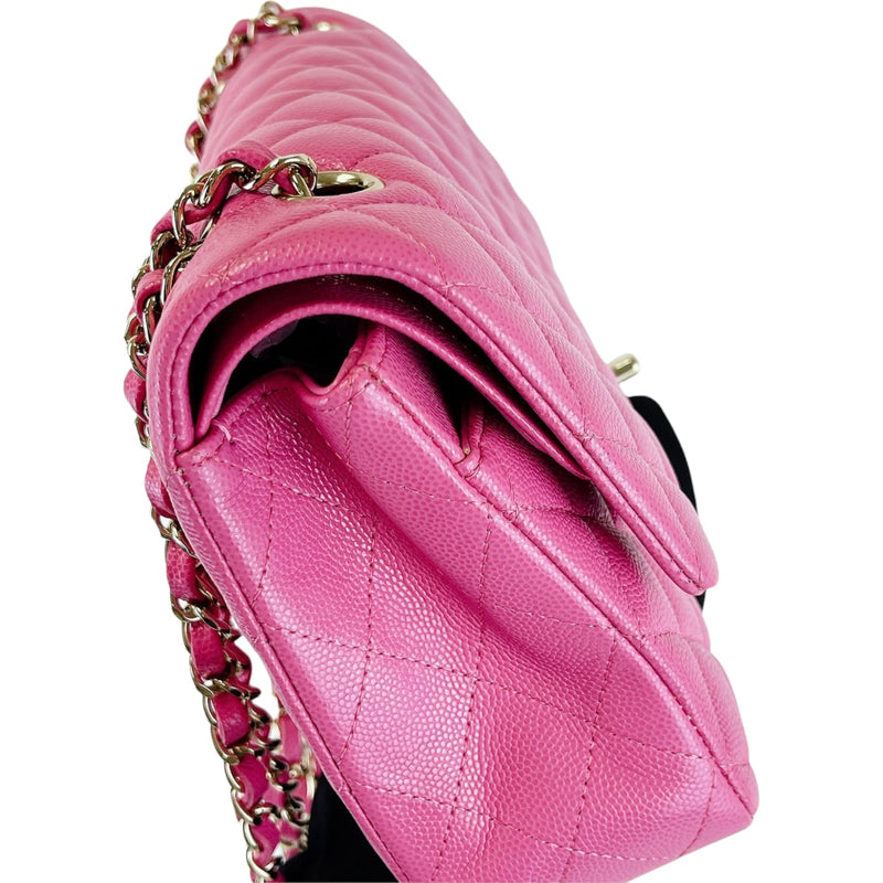 Medium Classic Double Flap Caviar Pink GHW