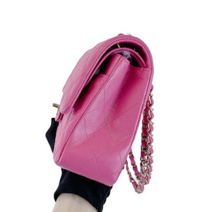 Medium Classic Double Flap Caviar Pink GHW