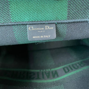 Large Book Tote Checkered Black Green