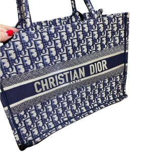 Dior Oblique Small Book Tote Blue