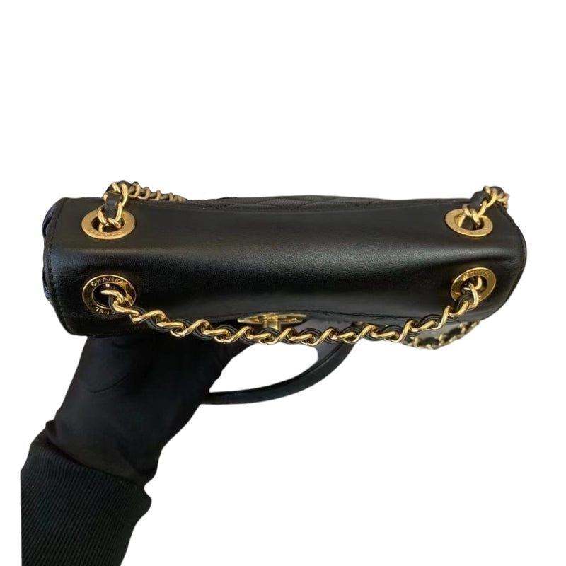 Small Flap Caviar with Lambskin Leather Black GHW