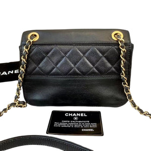 Small Flap Caviar with Lambskin Leather Black GHW