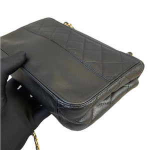 Small Flap Caviar with Lambskin Leather Black GHW