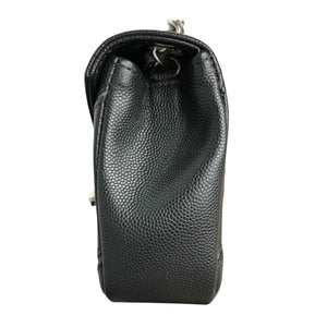 Small Caviar Macro Chevron Black SHW
