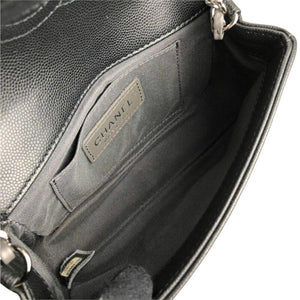 Small Caviar Macro Chevron Black SHW