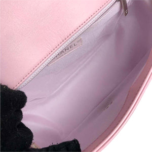 Flap Top Handle Quilted Light Pink Leather SHW