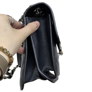 Small CC Box Flap Grained Calfskin Black SHW