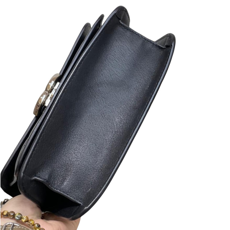 Small CC Box Flap Grained Calfskin Black SHW